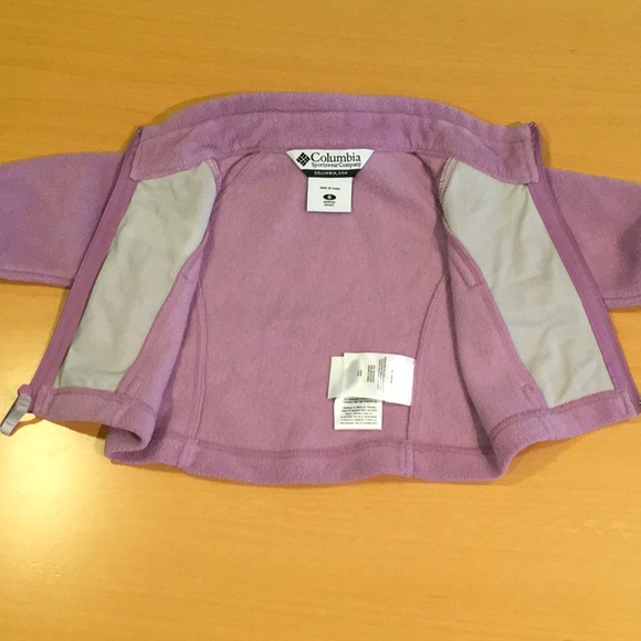 Columbia Fleece Jacket Zipper&Pockets Lilac - Picture 5 of 7